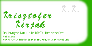 krisztofer kirjak business card